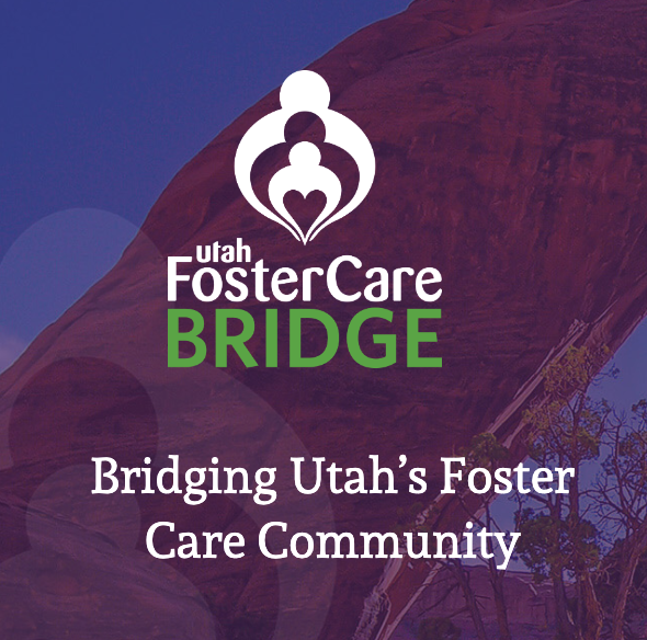 Utah Arch beneath Utah Foster Care logo